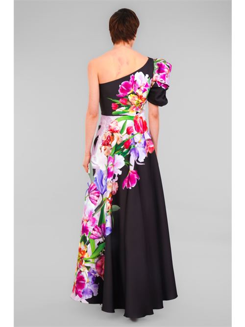 Abito in mikado fantasia D'Andrea collection | 25043B W MULTICOLOR